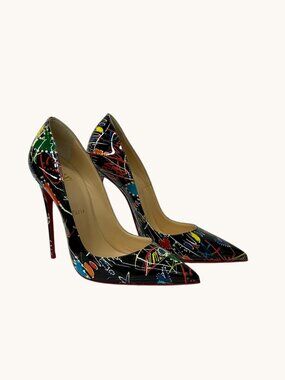 Christian Louboutin So Kate 120 Loubitag Graffiti Pumps, Size 39